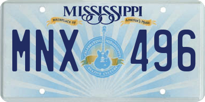 MS license plate MNX496