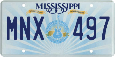 MS license plate MNX497