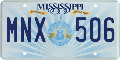 MS license plate MNX506