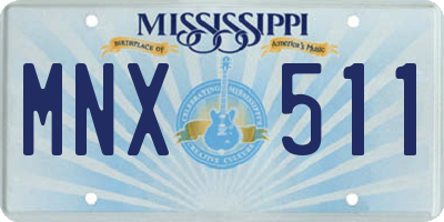 MS license plate MNX511