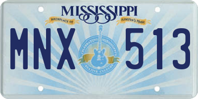 MS license plate MNX513