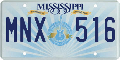 MS license plate MNX516