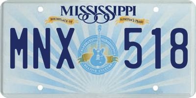 MS license plate MNX518