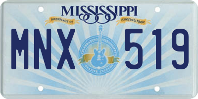 MS license plate MNX519