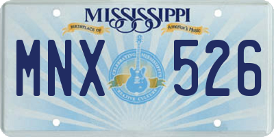 MS license plate MNX526