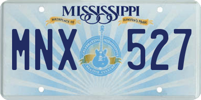 MS license plate MNX527