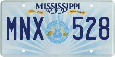 MS license plate MNX528
