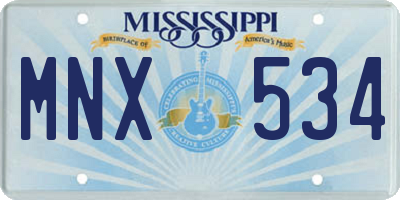 MS license plate MNX534