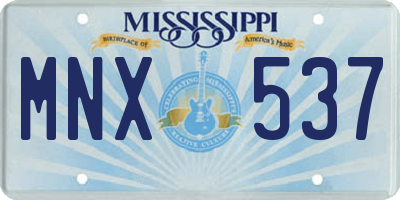 MS license plate MNX537