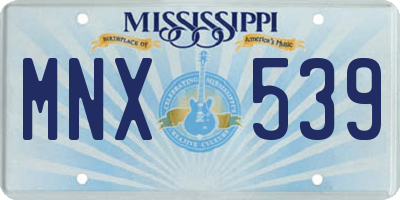 MS license plate MNX539