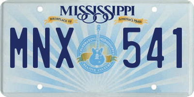 MS license plate MNX541