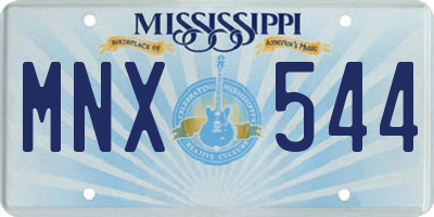 MS license plate MNX544