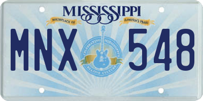 MS license plate MNX548