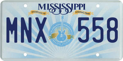 MS license plate MNX558
