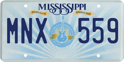 MS license plate MNX559