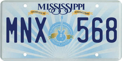 MS license plate MNX568
