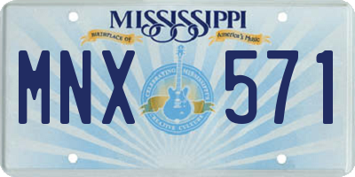 MS license plate MNX571