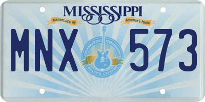 MS license plate MNX573
