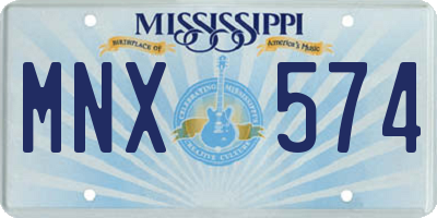 MS license plate MNX574