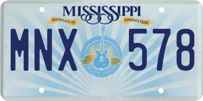 MS license plate MNX578
