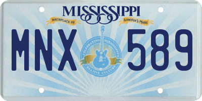 MS license plate MNX589