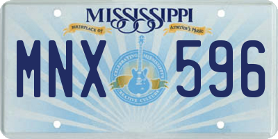 MS license plate MNX596