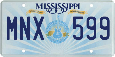 MS license plate MNX599