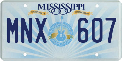 MS license plate MNX607