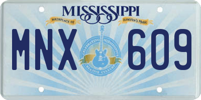MS license plate MNX609