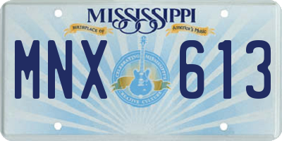 MS license plate MNX613