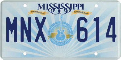 MS license plate MNX614