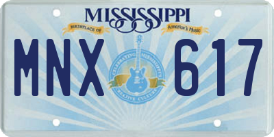 MS license plate MNX617