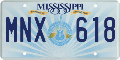 MS license plate MNX618
