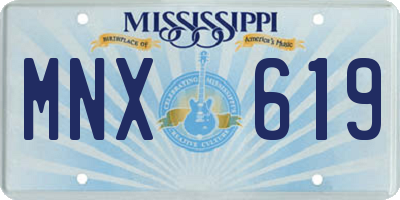MS license plate MNX619