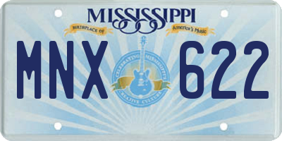 MS license plate MNX622