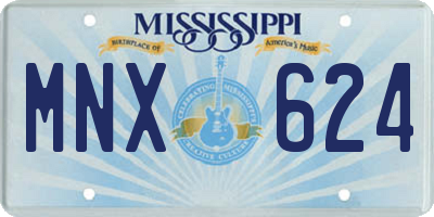 MS license plate MNX624