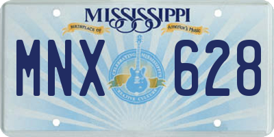 MS license plate MNX628