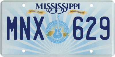 MS license plate MNX629