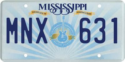 MS license plate MNX631