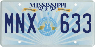 MS license plate MNX633