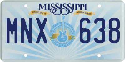 MS license plate MNX638