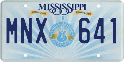 MS license plate MNX641