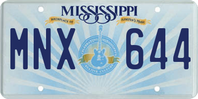 MS license plate MNX644
