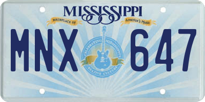 MS license plate MNX647