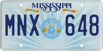 MS license plate MNX648