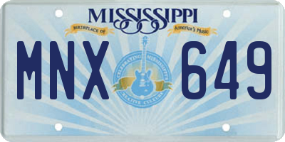 MS license plate MNX649