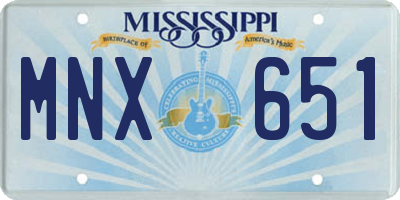 MS license plate MNX651