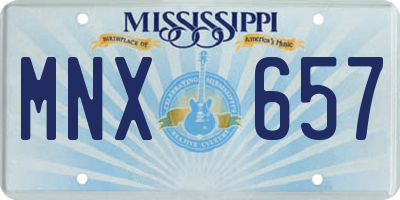 MS license plate MNX657