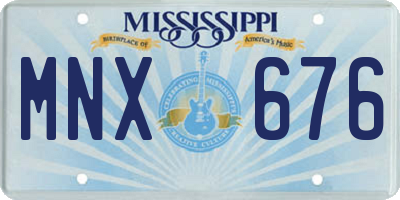 MS license plate MNX676