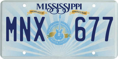 MS license plate MNX677